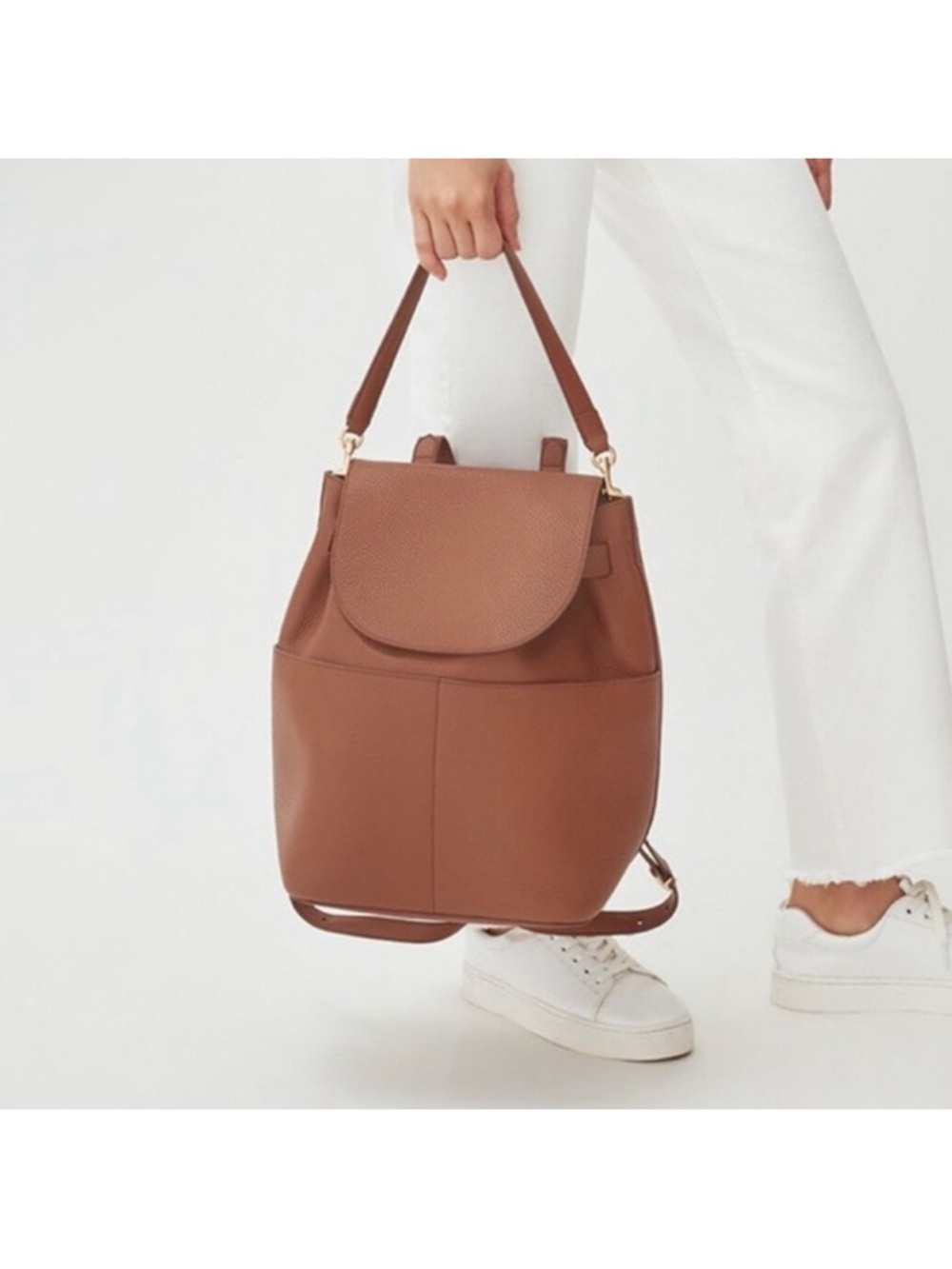 Cuyana Leather Backpack Brown/Caramel - Picture 2 of 11
